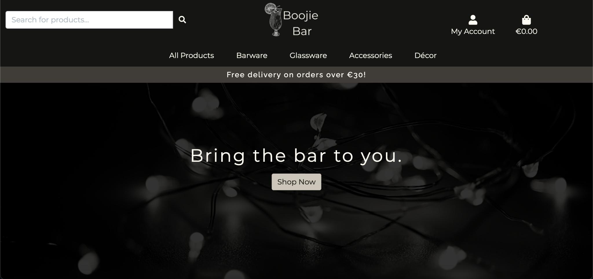 Boojie Bar website screenshot